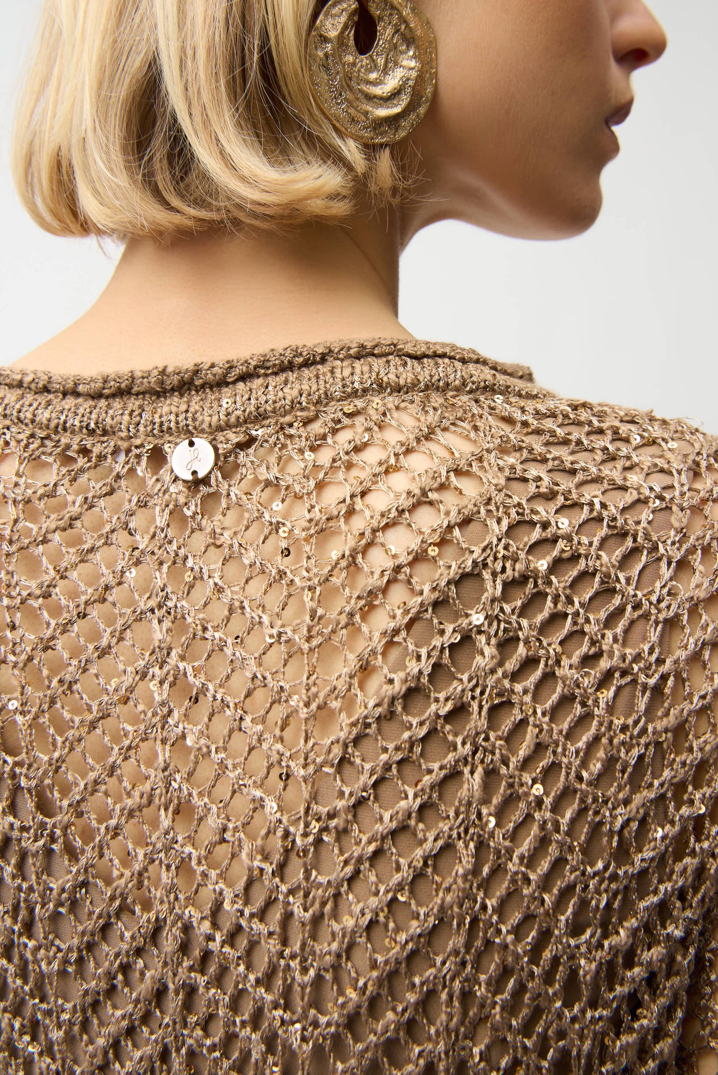 Sequins Yarn Chevron Print Sweater | Tiger's Eye