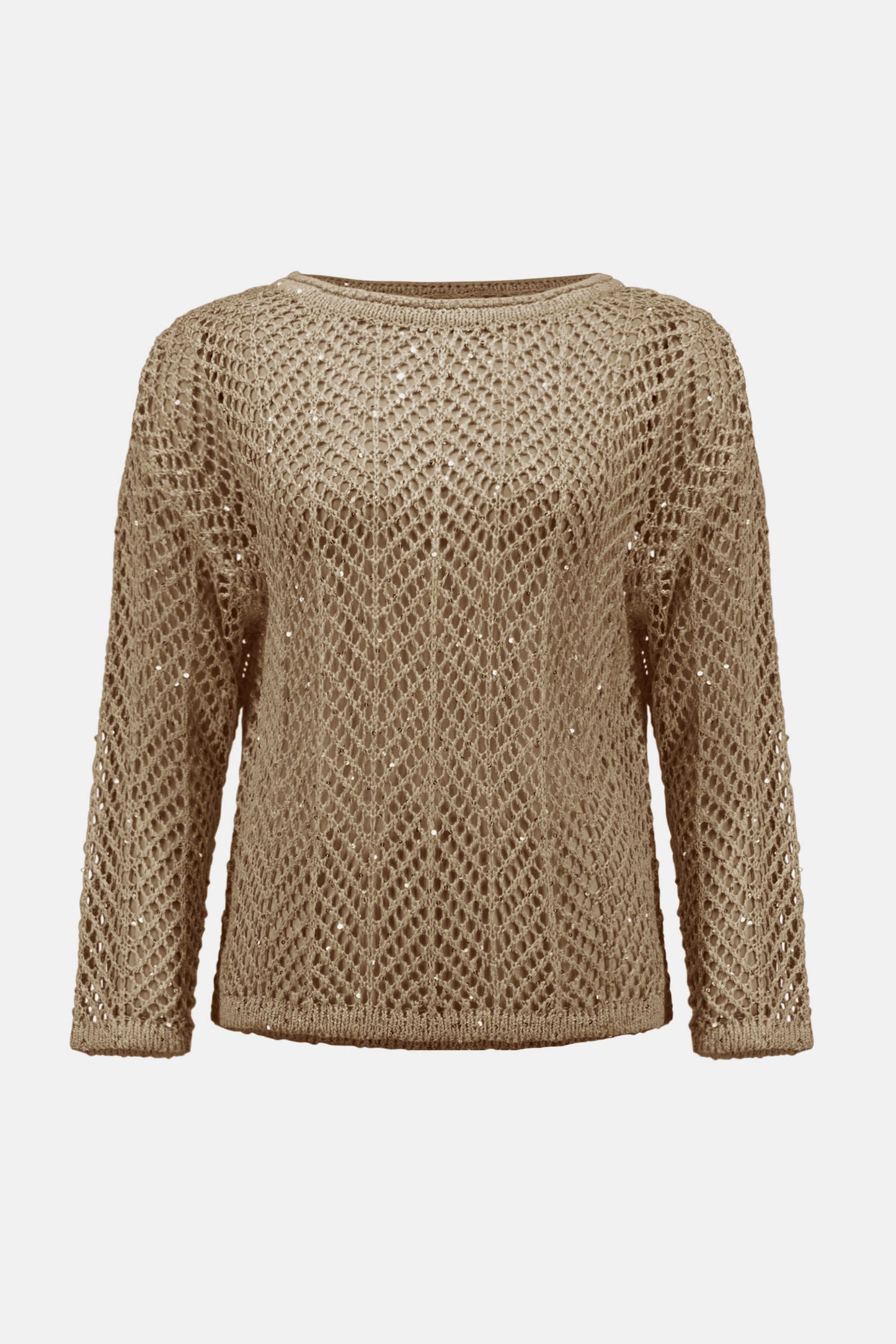 Sequins Yarn Chevron Print Sweater | Tiger's Eye