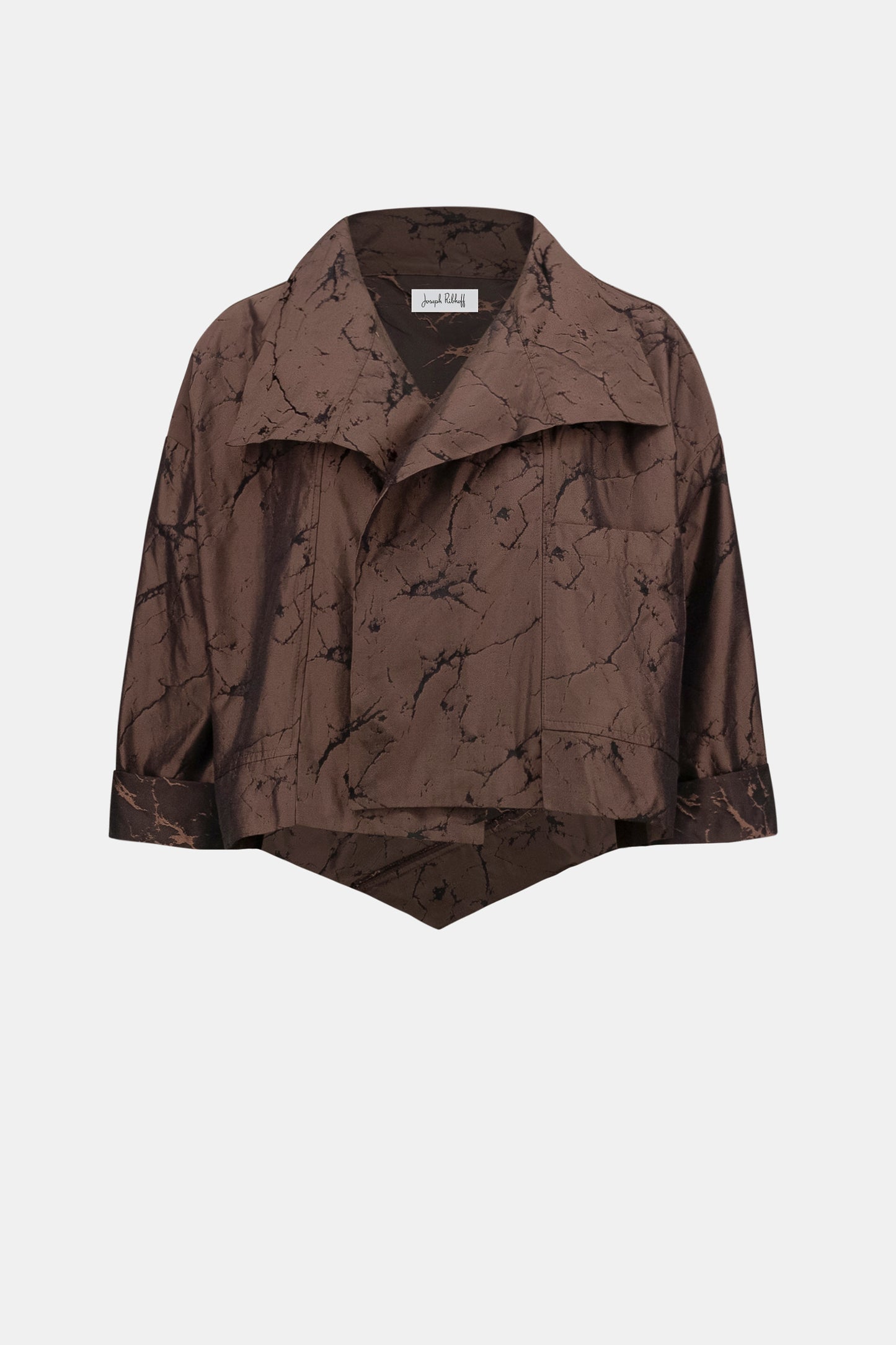 Jacquard Memory Asymmetrical Jacket | Brown Black