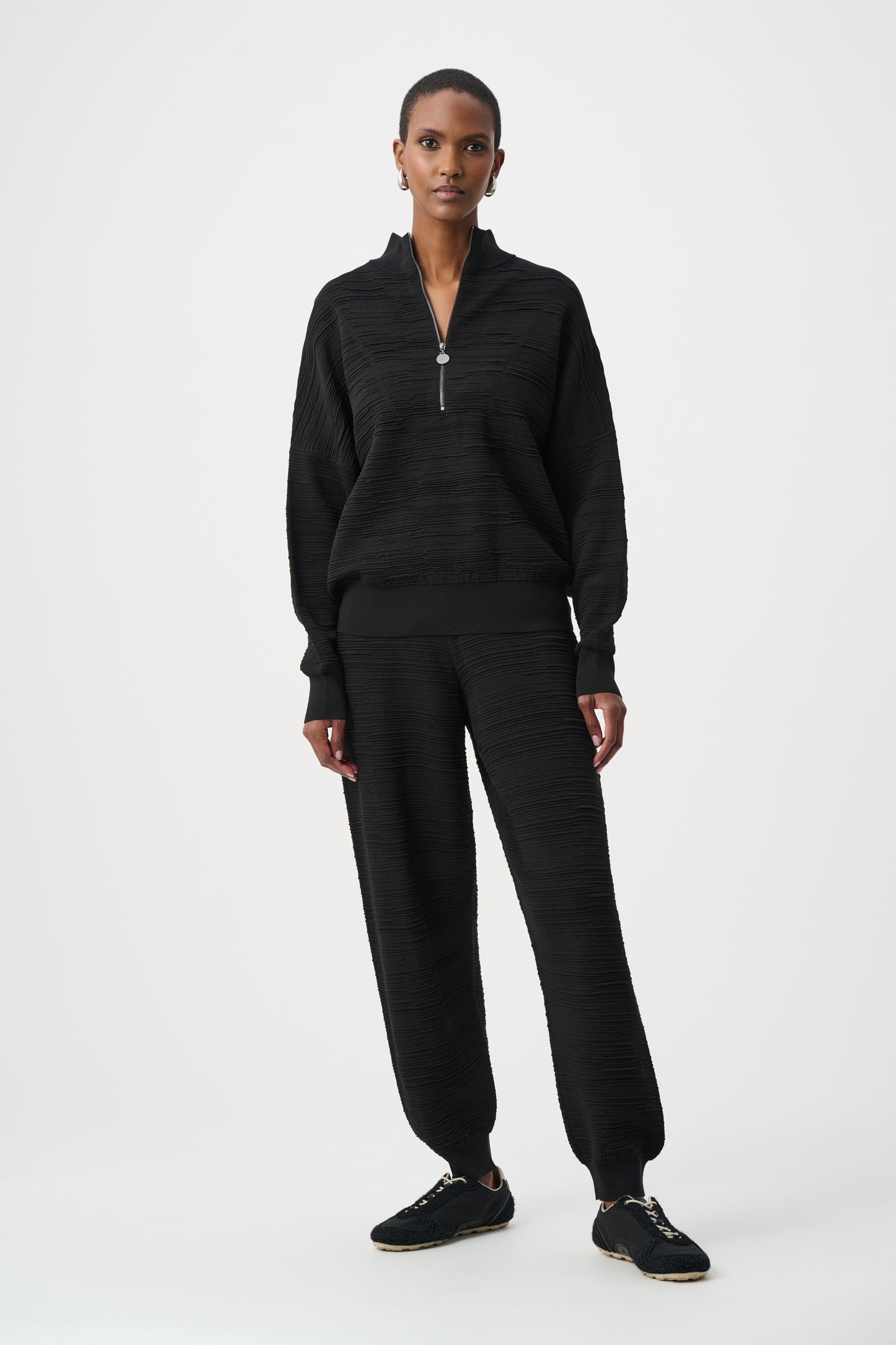Mock-Neck Cocoon Sweater | Black