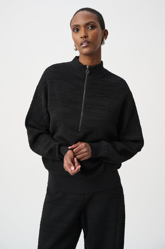 Mock-Neck Cocoon Sweater | Black