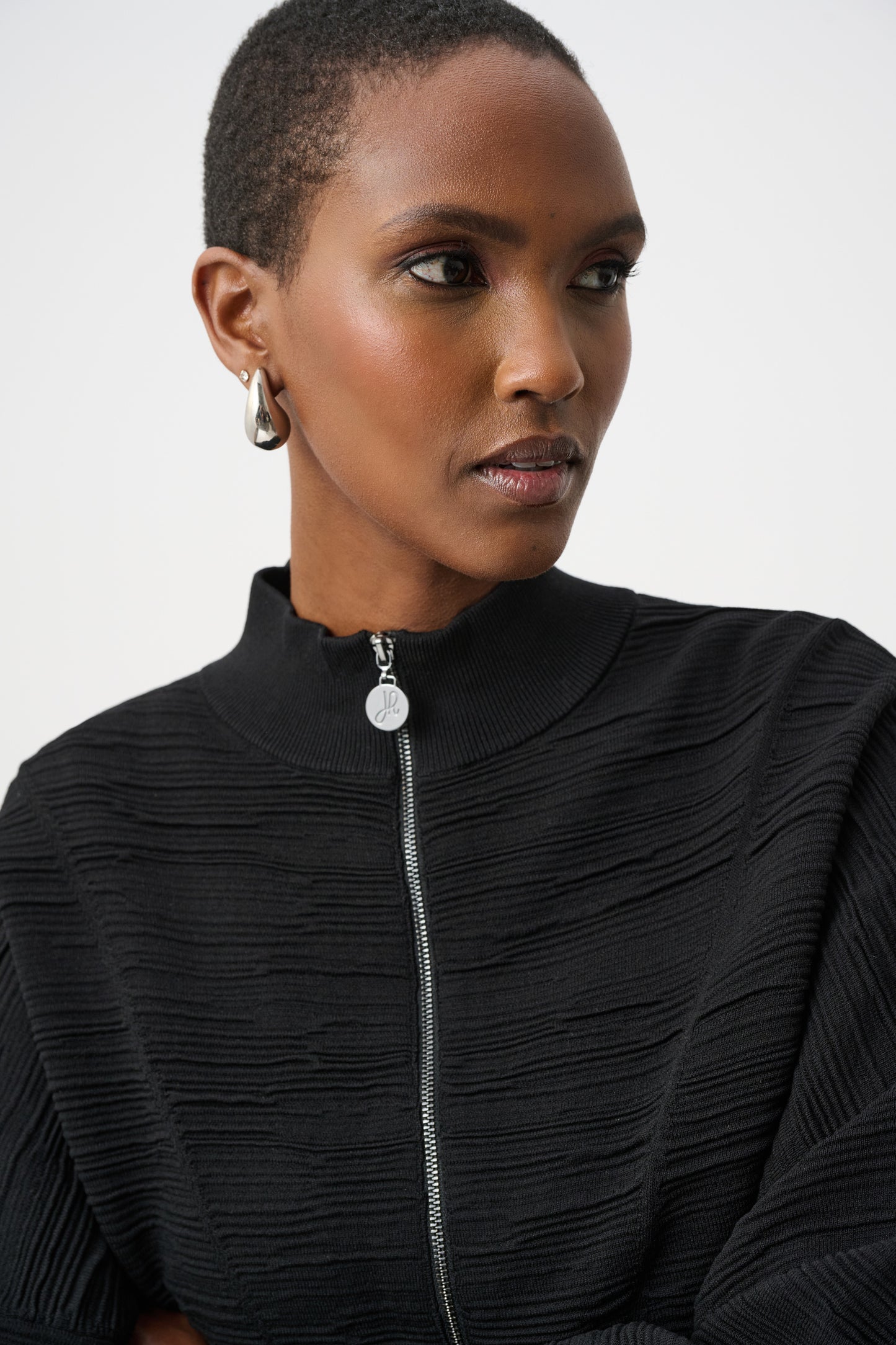Mock-Neck Cocoon Sweater | Black