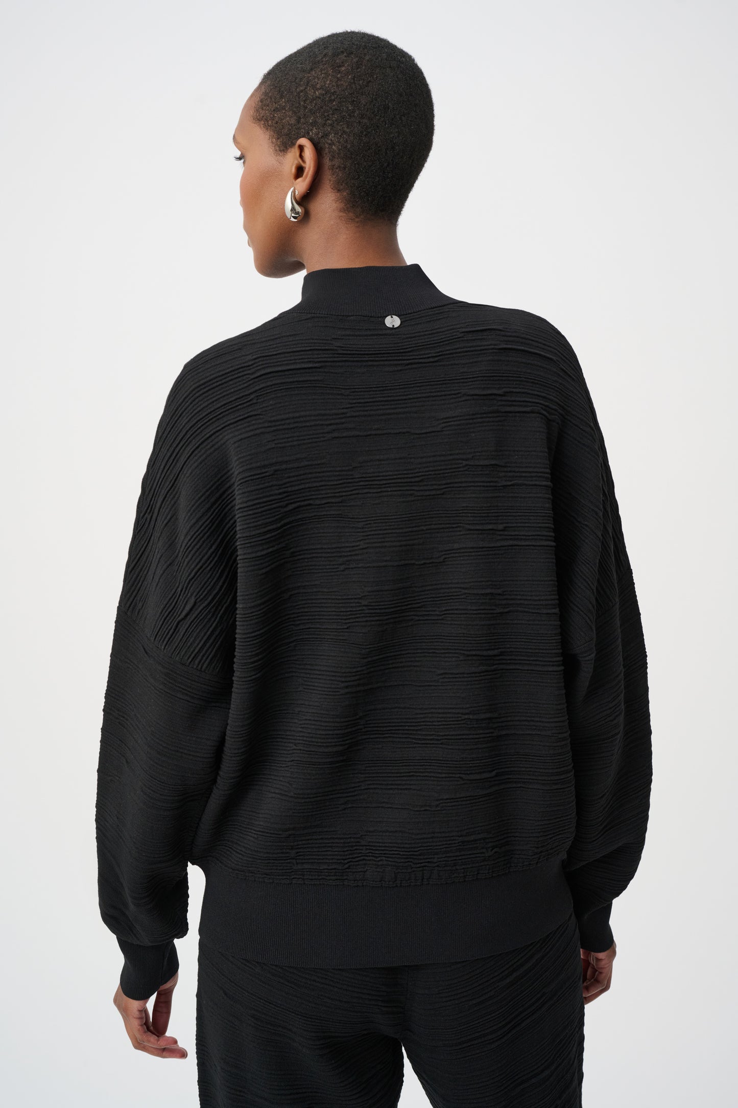 Mock-Neck Cocoon Sweater | Black