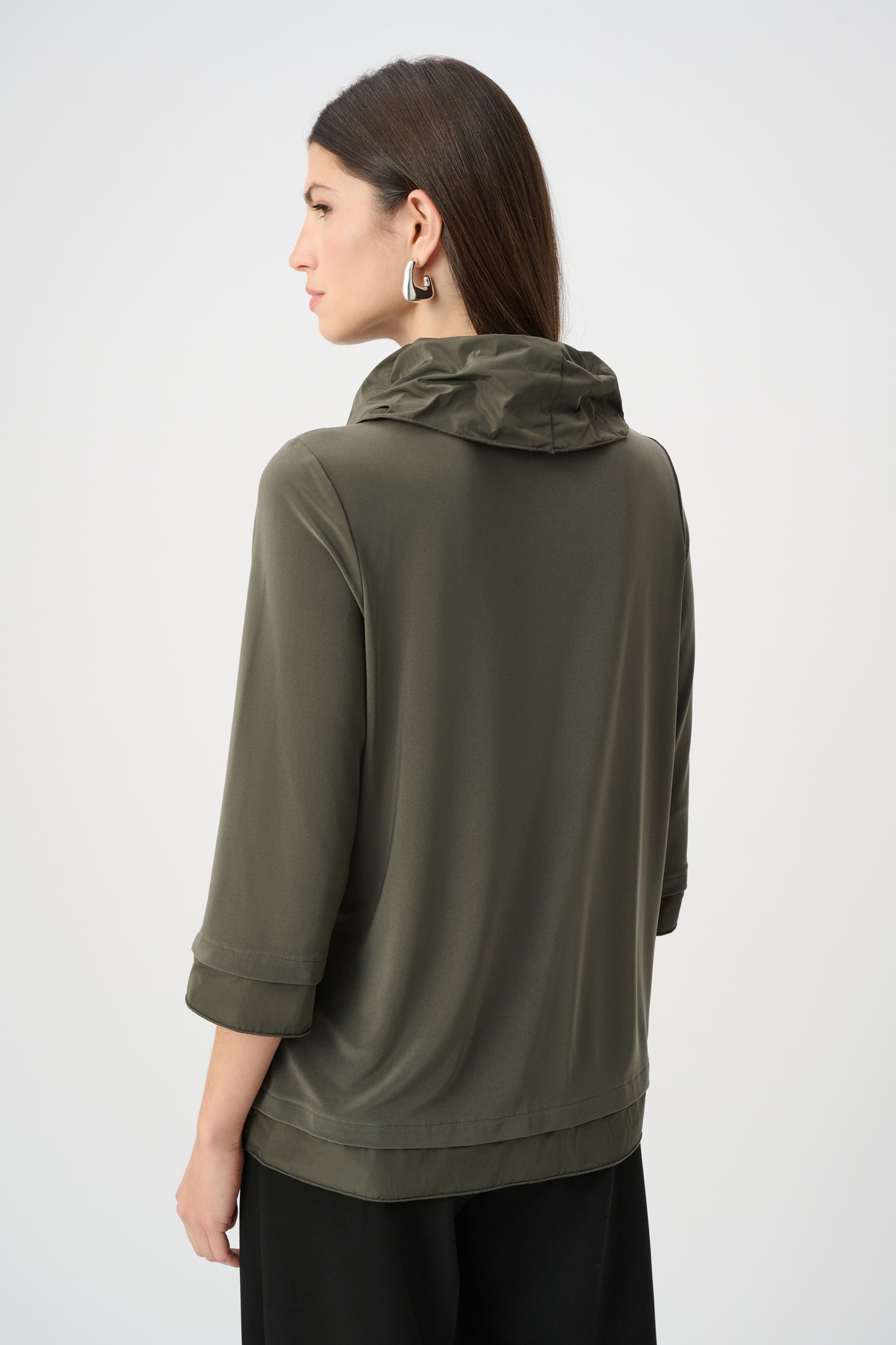 Cowl Neck Top with Memory Trim | Avocado