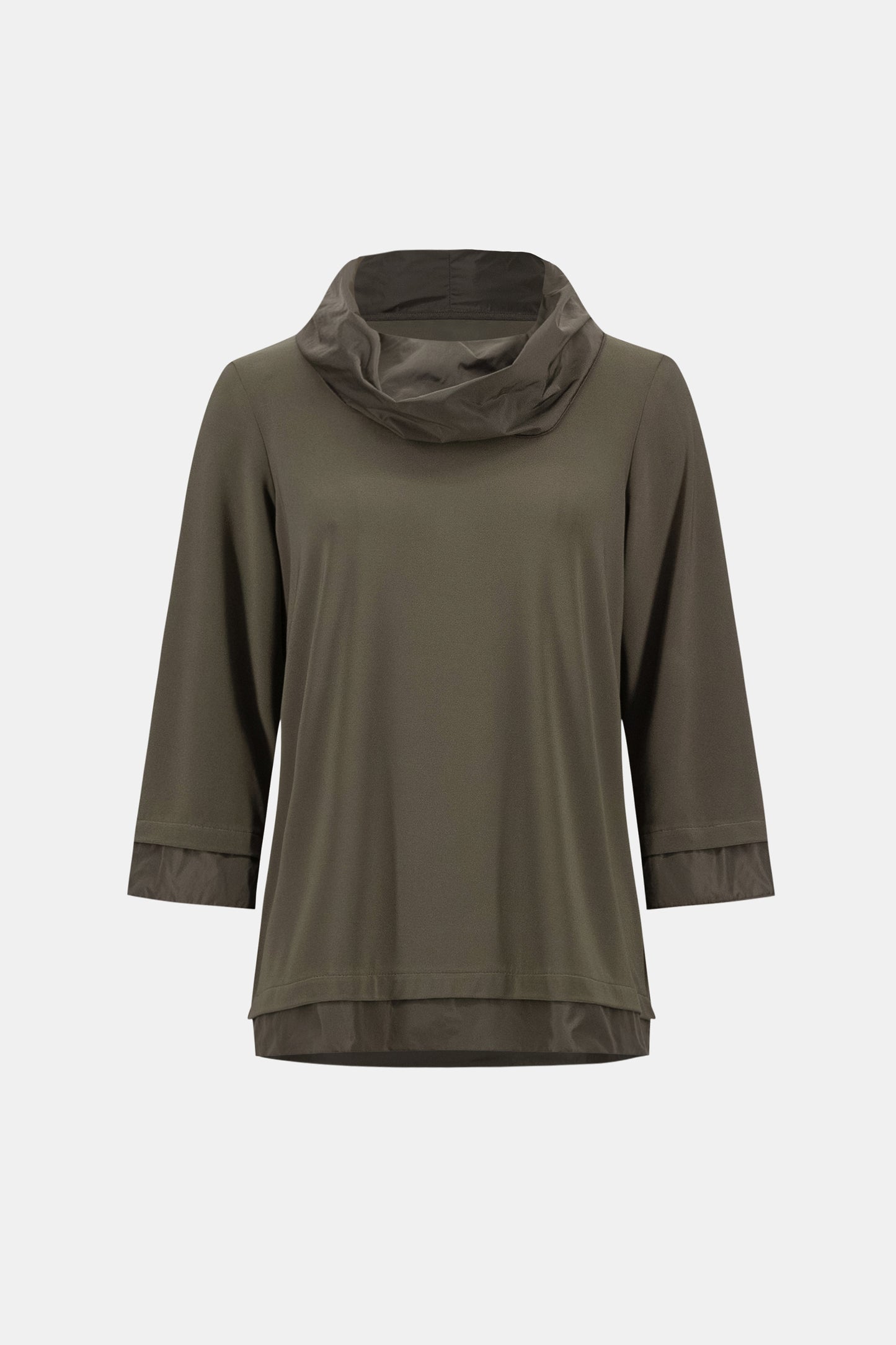 Cowl Neck Top with Memory Trim | Avocado