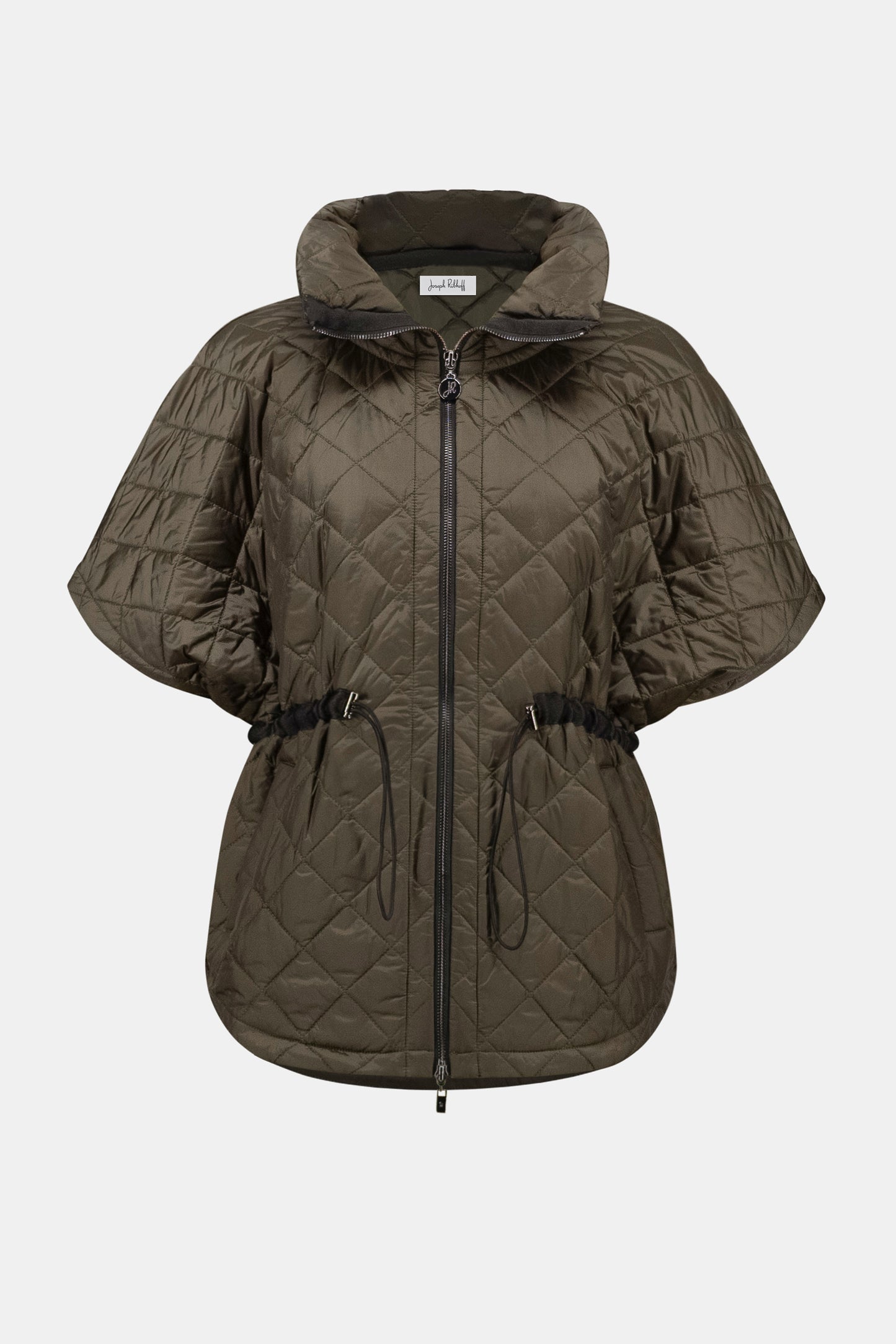 Quilted Shawl-Neck Boxy Vest | Avocado