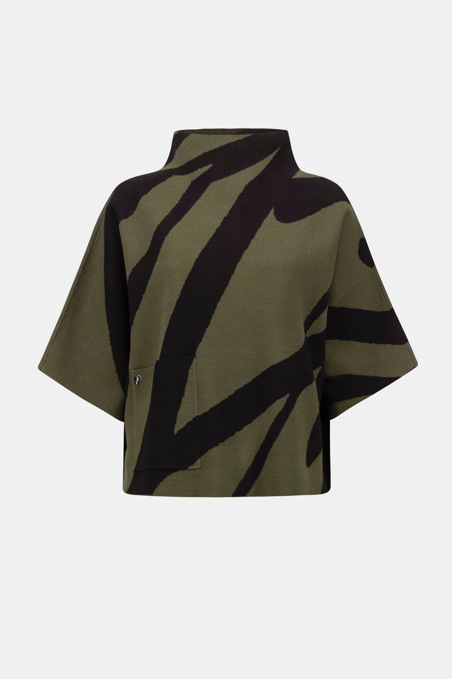 Abstract Jacquard Funnel-Neck | Avocado