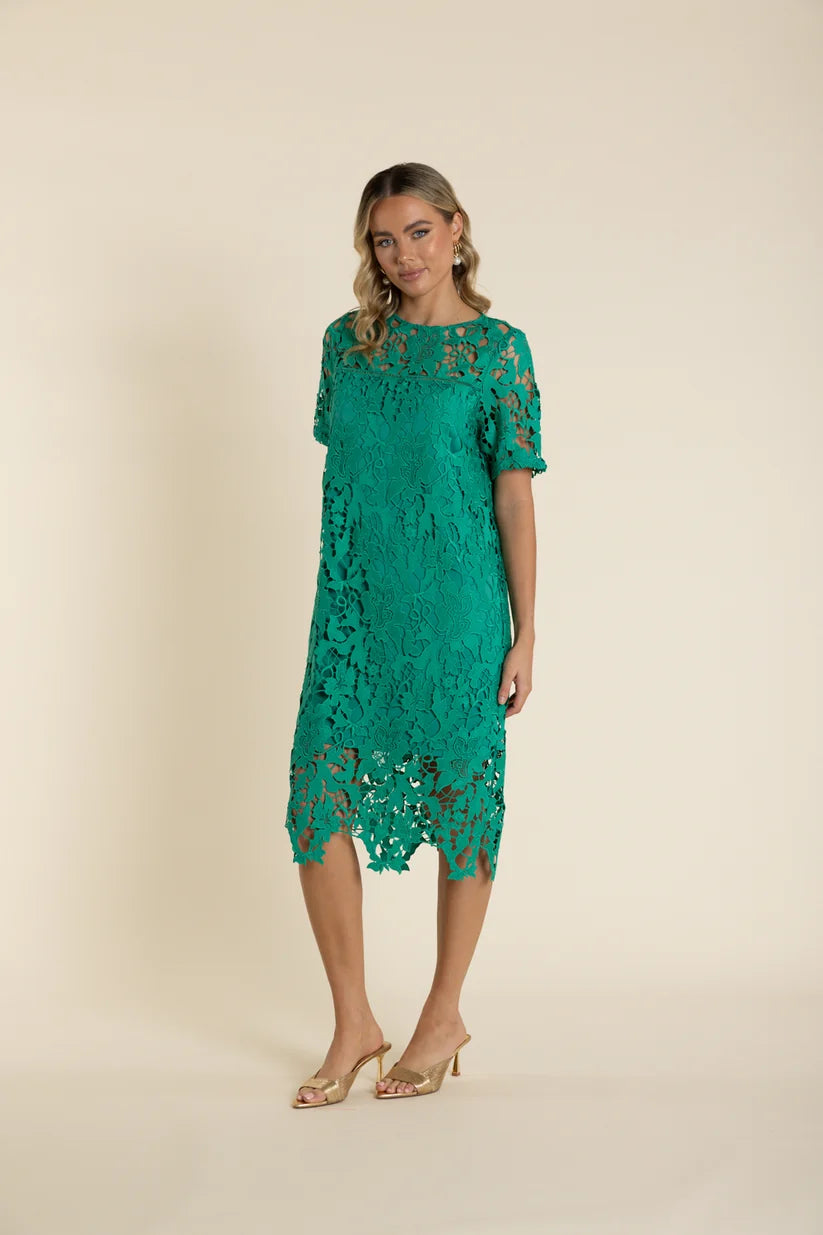 Guipure Lace Dress | Emerald
