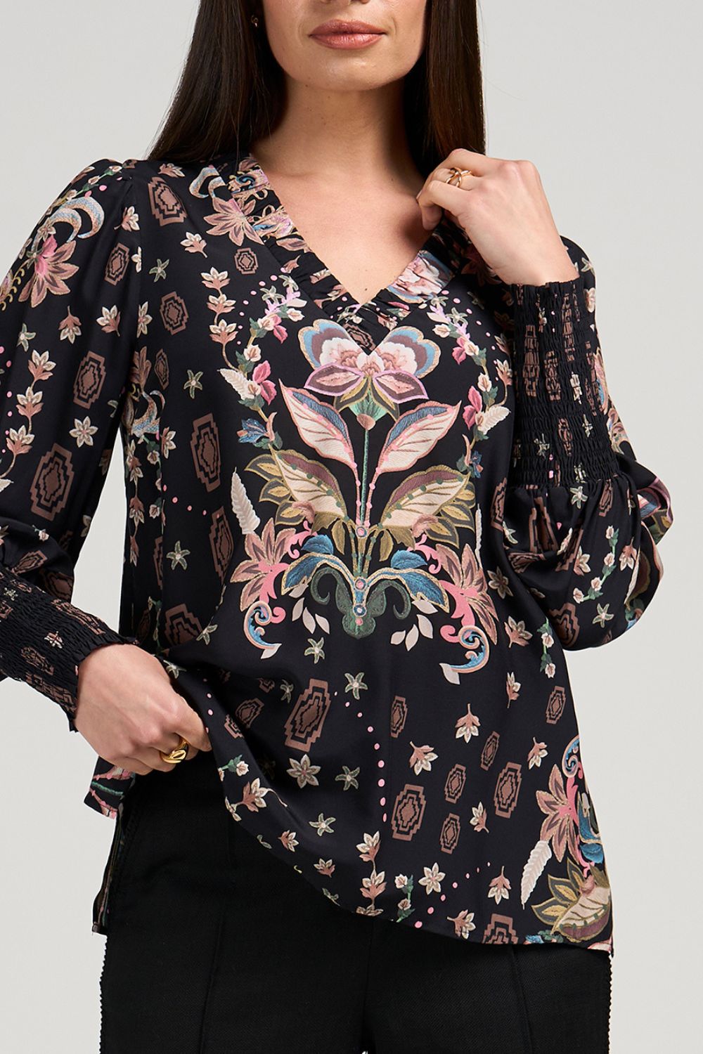 Antoinette Blouse | Black Multi