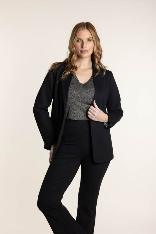 Two T's Ponte Blazer Mono Lining | Black_Shop12