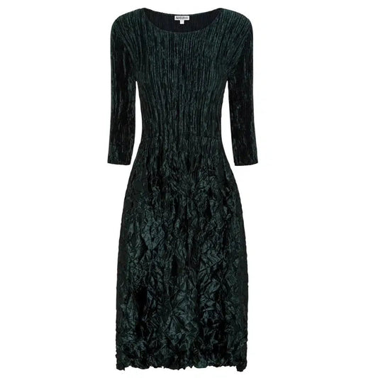 3/4 Sleeve Smash Pocket Dress | Metallic Forest-Alquema-Shop 12 Bendigo