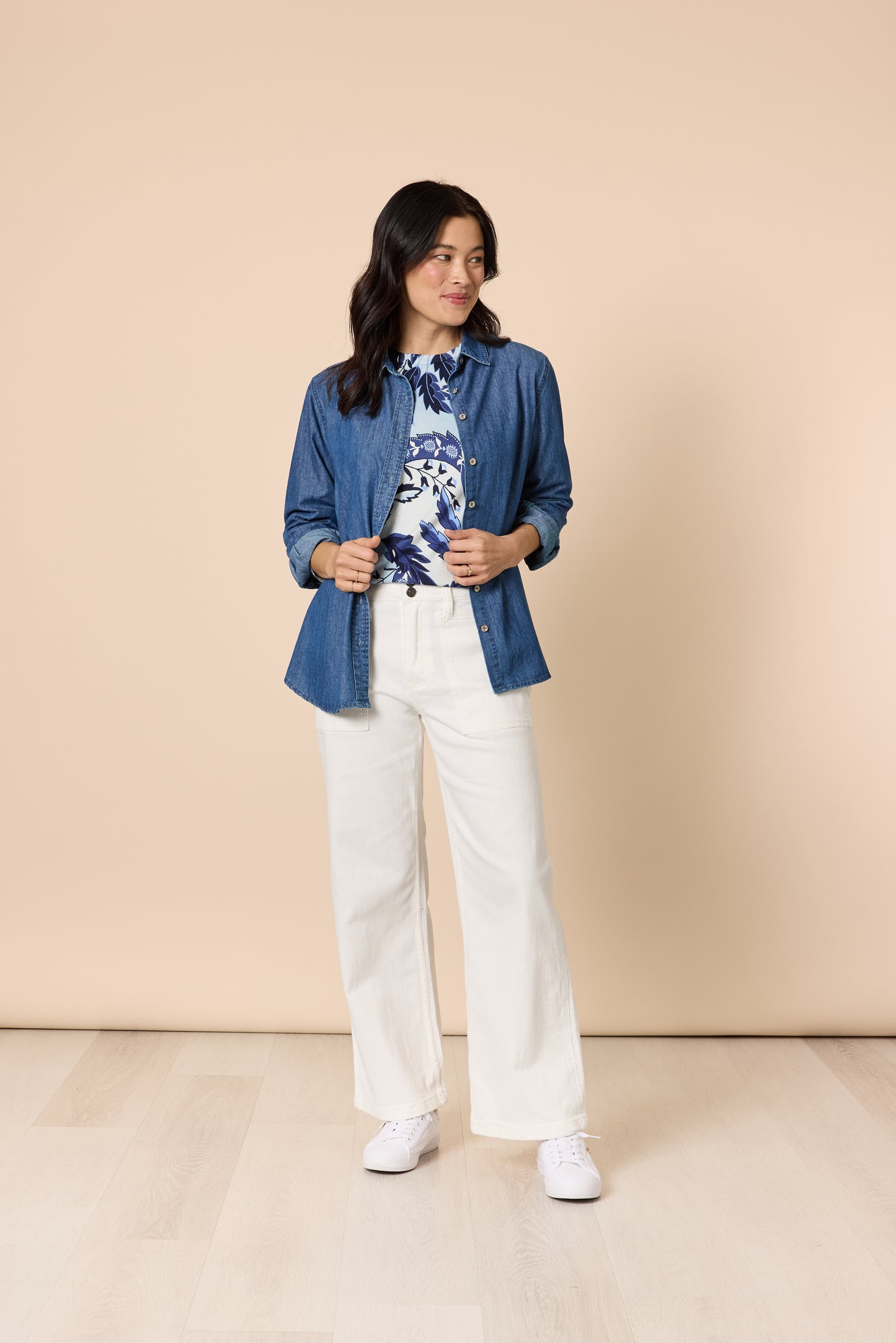 Hudson Wide Leg Jean | Ivory