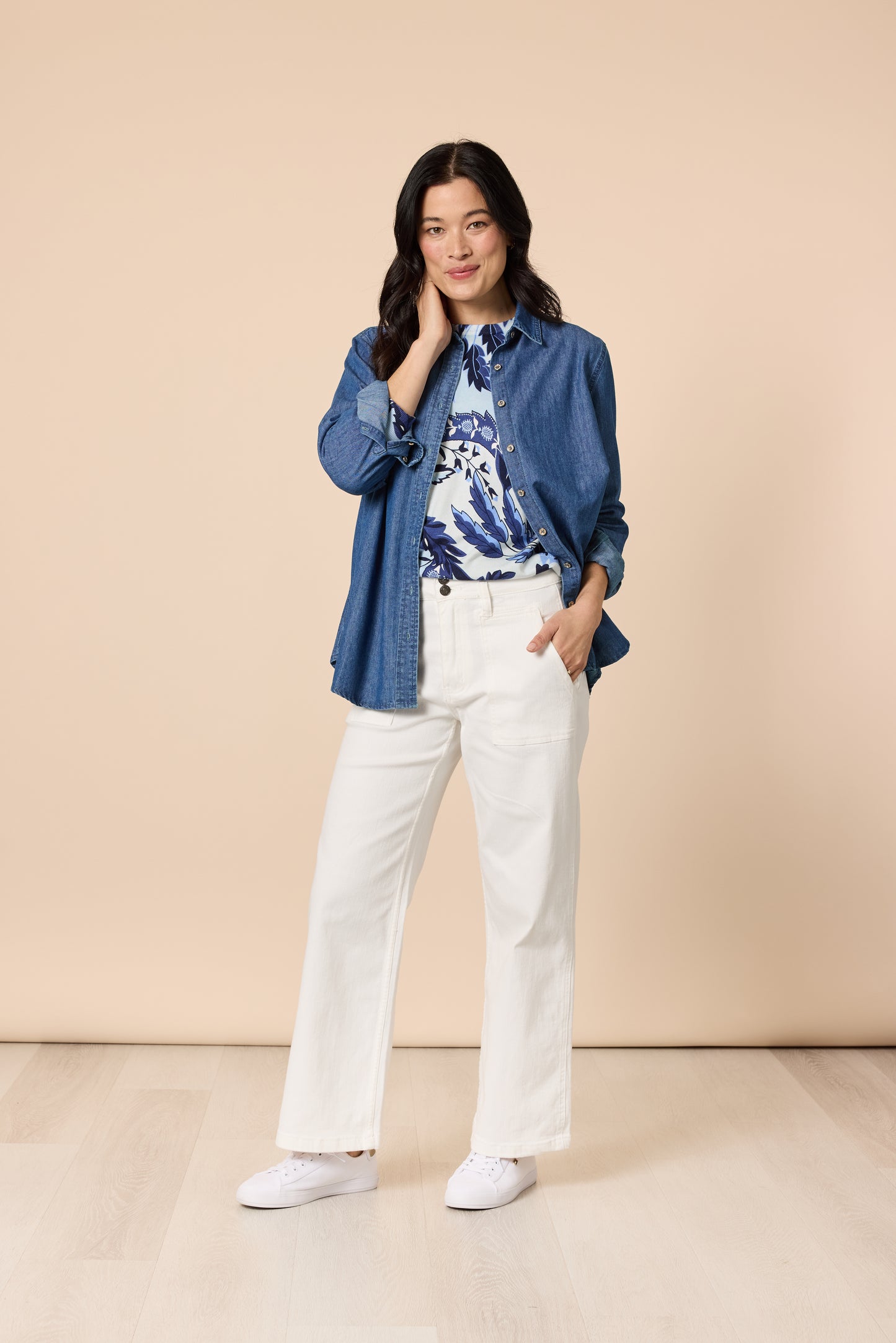 Hudson Wide Leg Jean | Ivory