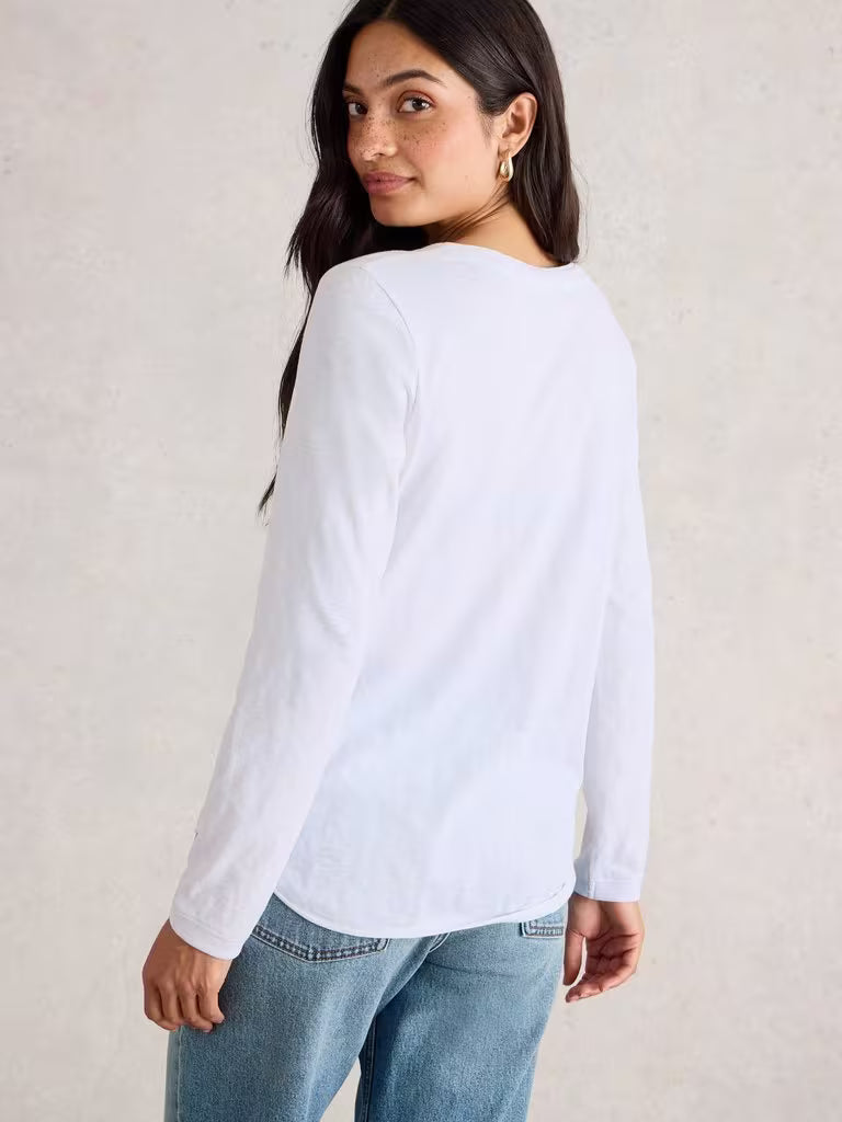 Clara Long Sleeve Tee | Brilliant White