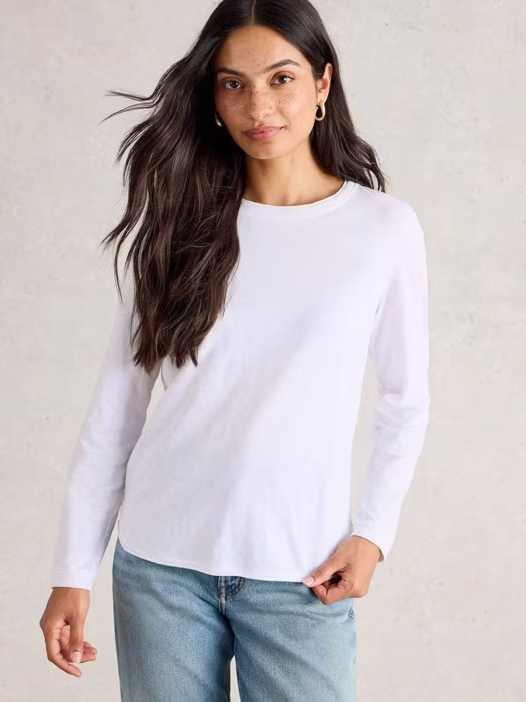 Clara Long Sleeve Tee | Brilliant White