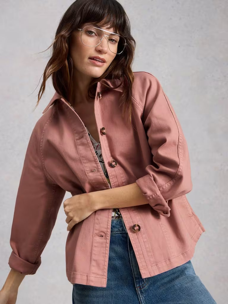 Eden Denim Jacket | Mid Pink