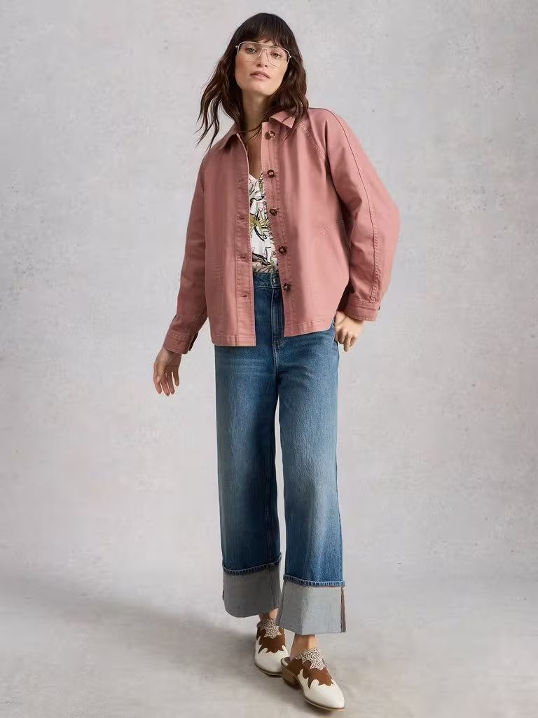 Eden Denim Jacket | Mid Pink