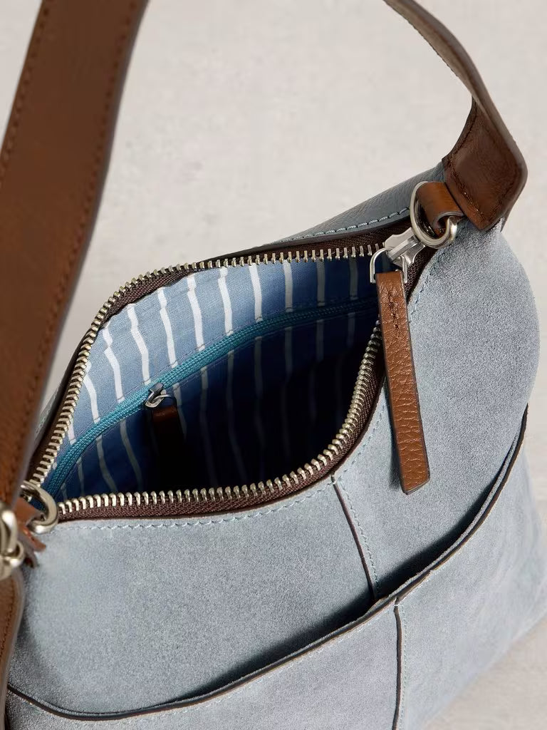 Mini Sophia Leather Crossbody Bag | Light Blue