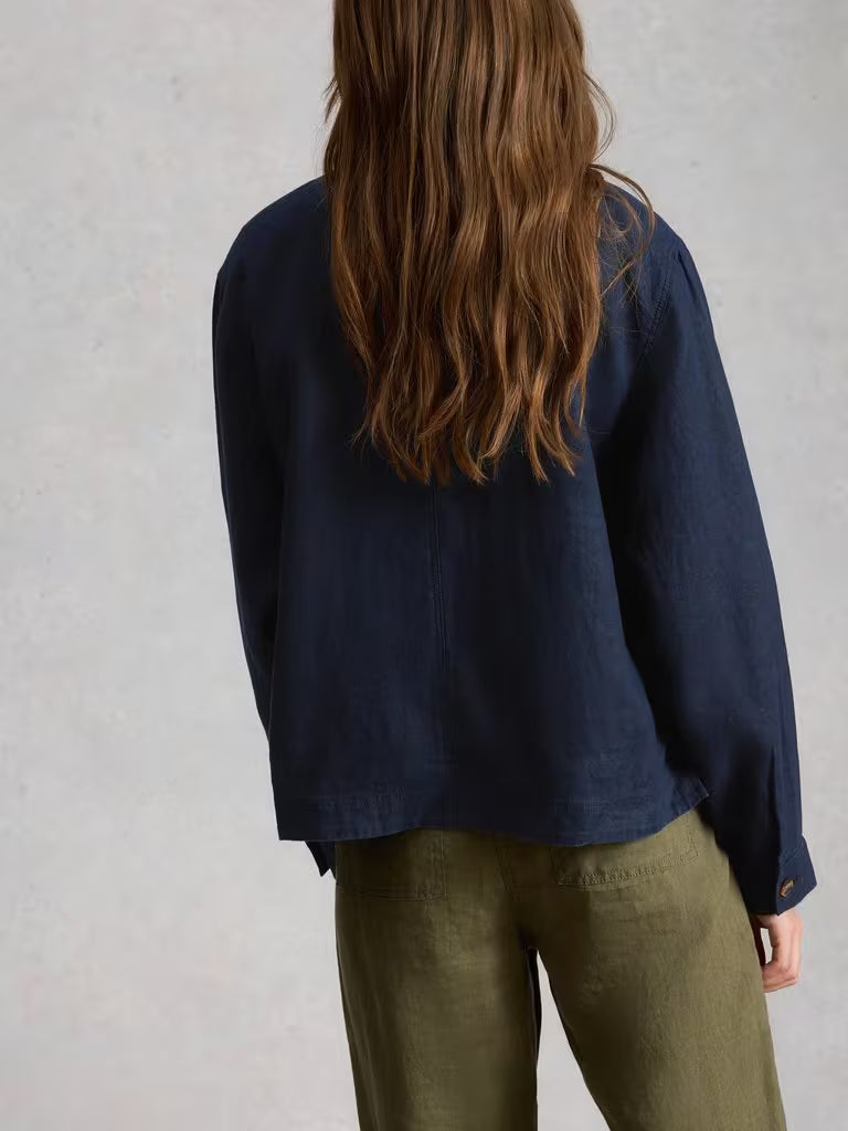 Isabel Linen Jacket |  Navy