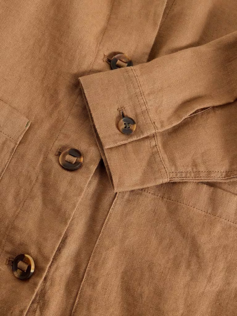 Isabel Linen Jacket | Mid Tan
