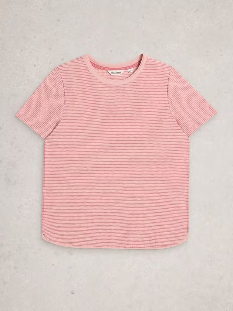 Clara Texture Short Sleeve Tee | Mid Pink