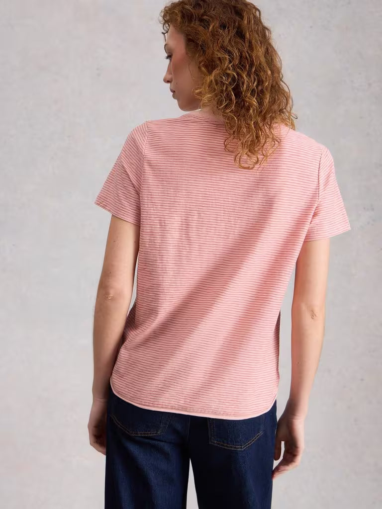Clara Texture Short Sleeve Tee | Mid Pink