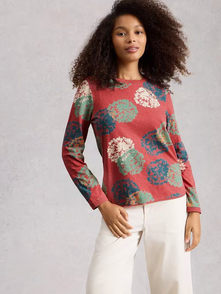 Clara Long Sleeve Tee | Pink Print