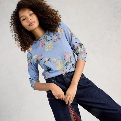 Clara Long Sleeve Tee | Blue Print
