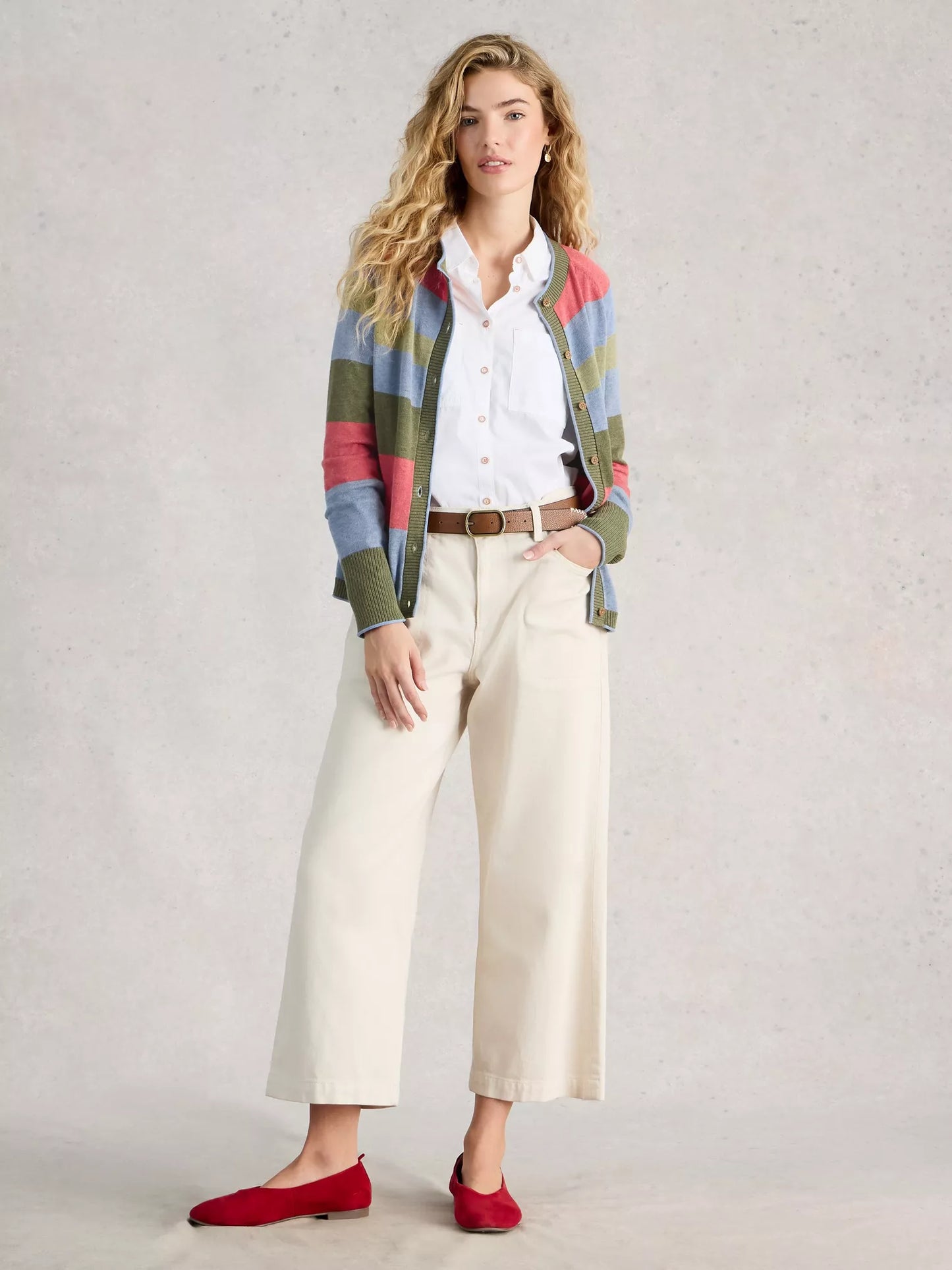 Lulu Stripe Cardi | Green Multi