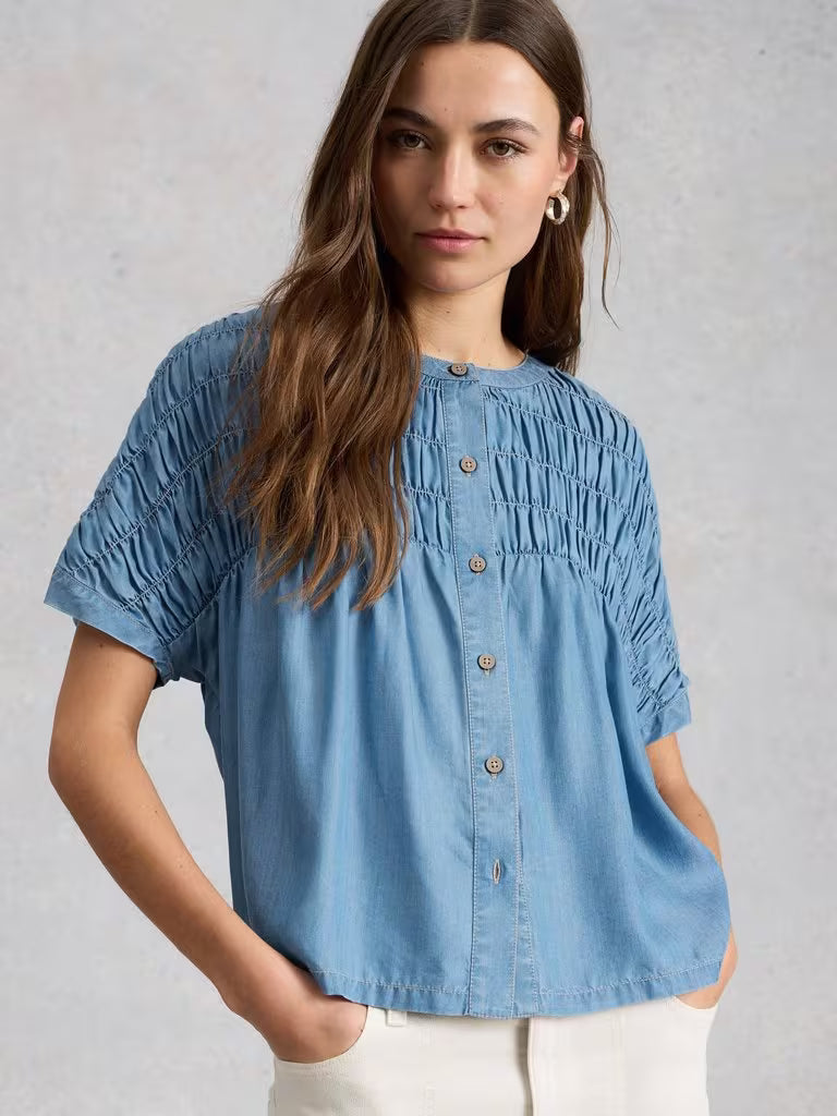 Tammie Chambray Shirt | Mid Denim