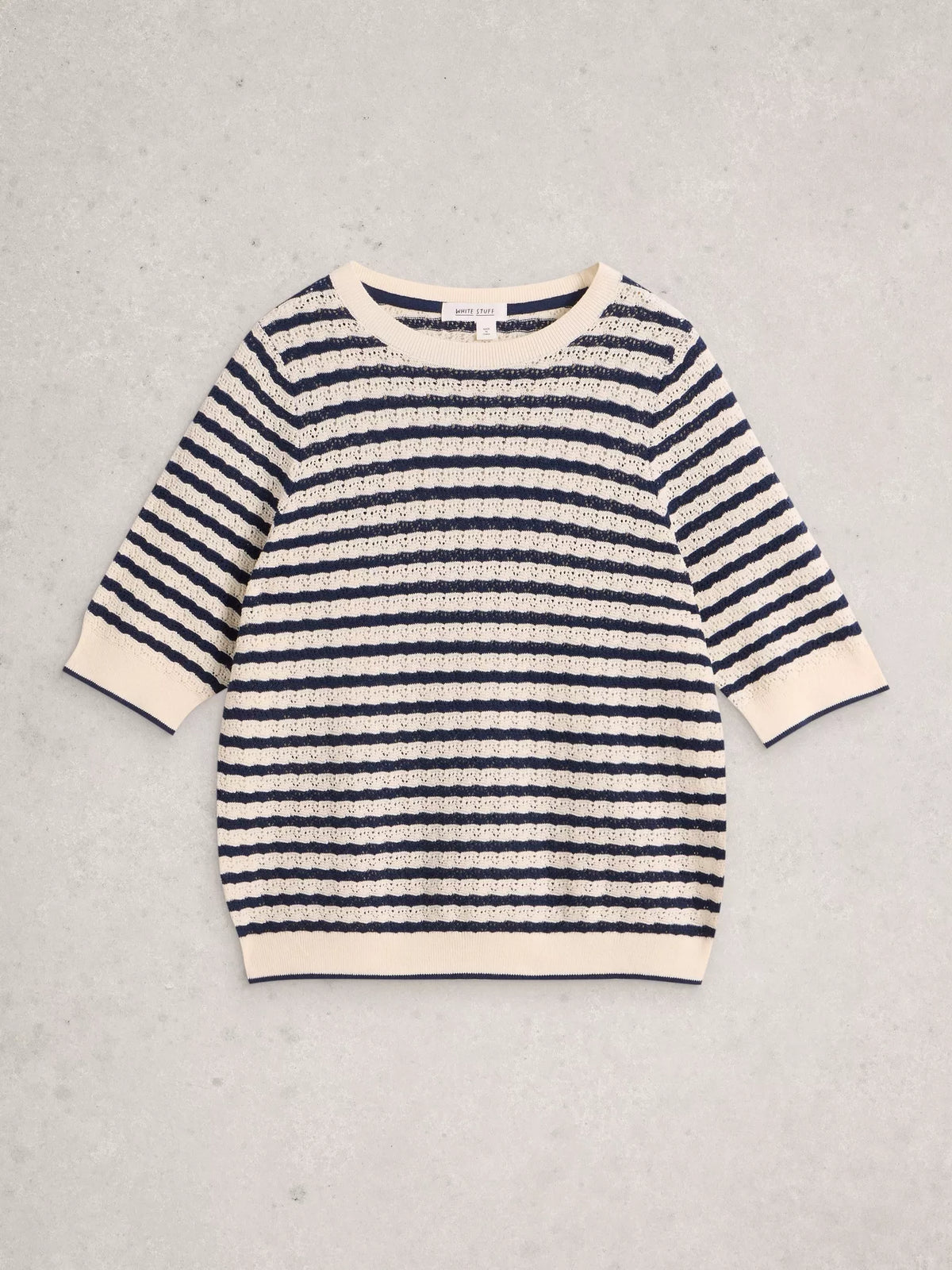 Holly Pointelle Tee | Ivory Multi
