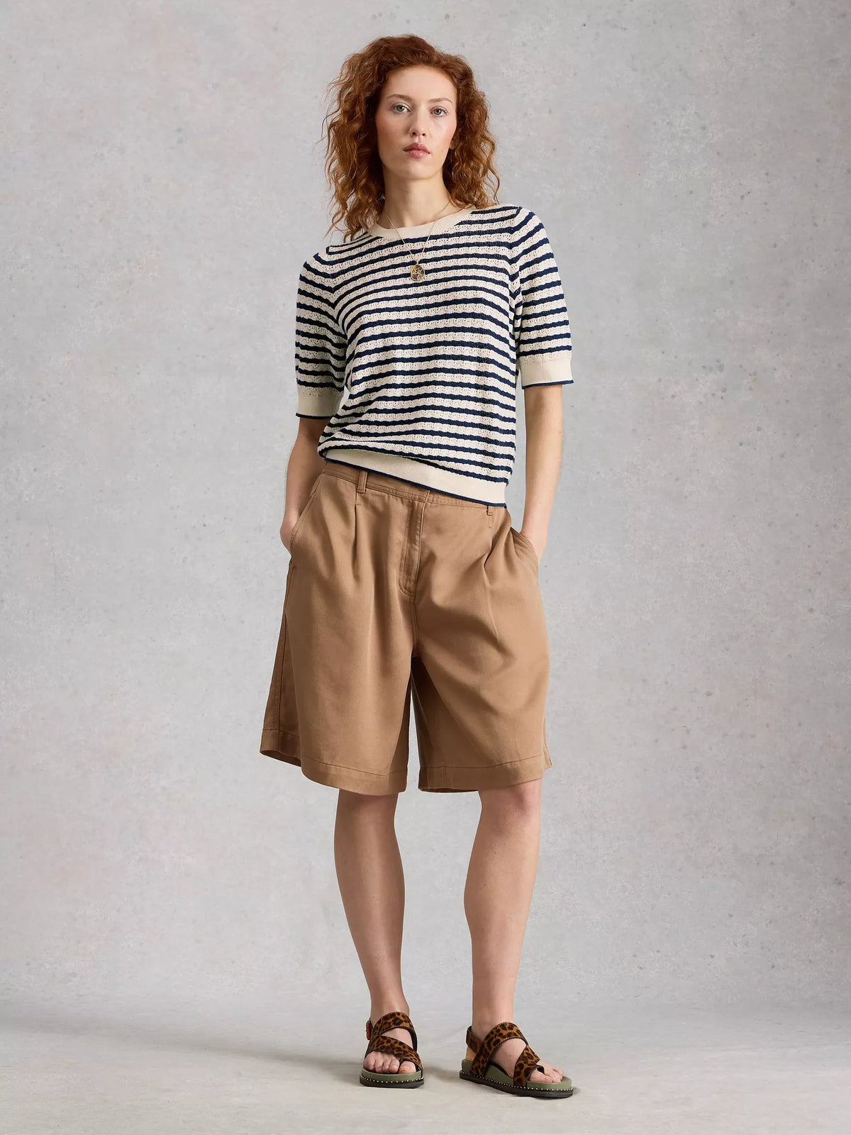 Holly Pointelle Tee | Ivory Multi