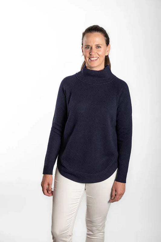 Funnell Neck  Wool Cashmere Jumper | BLACK