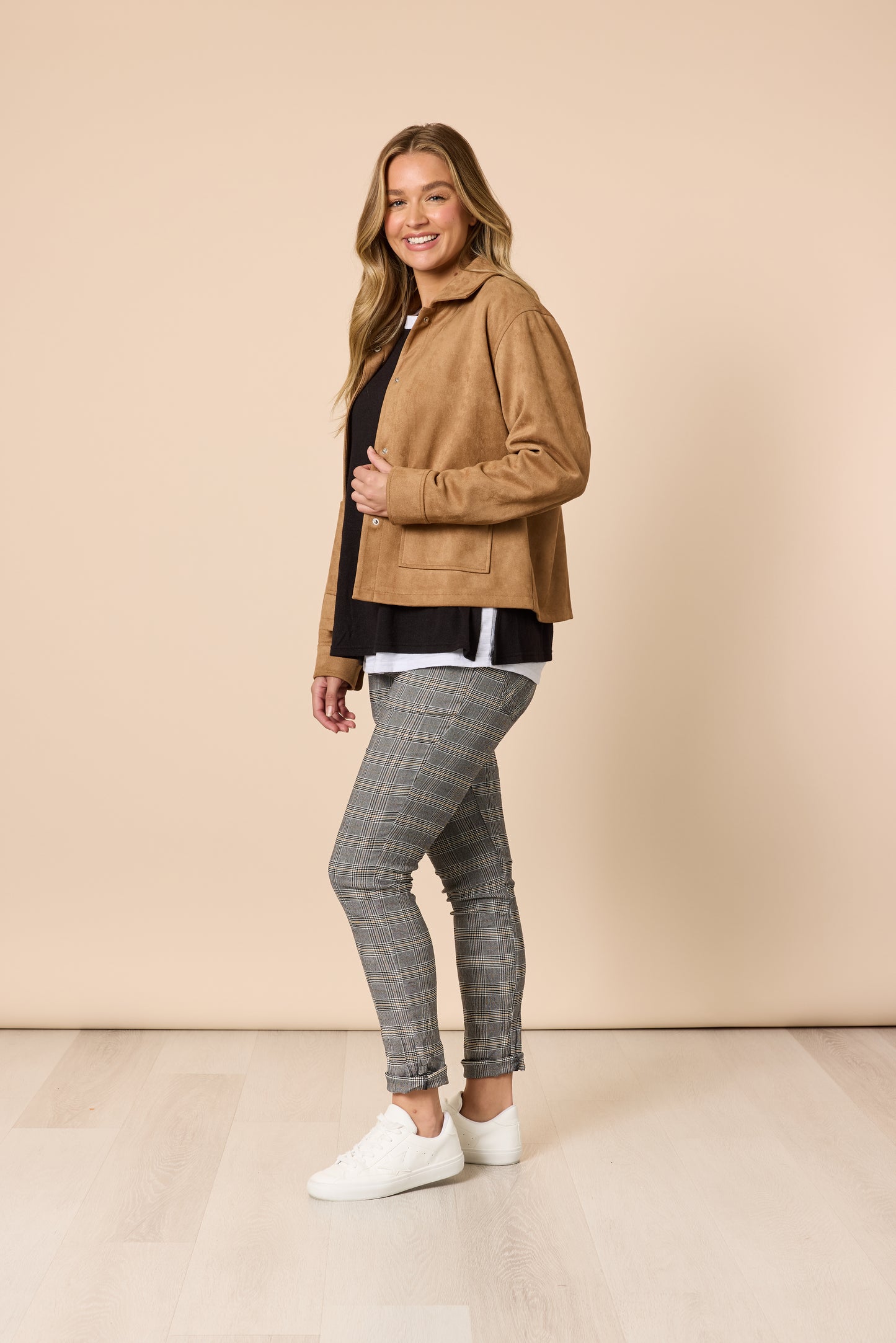 Downtown Suede Jacket | Caramel