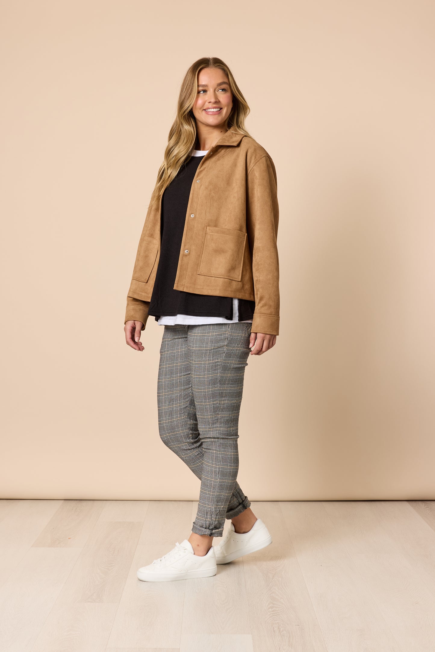 Downtown Suede Jacket | Caramel