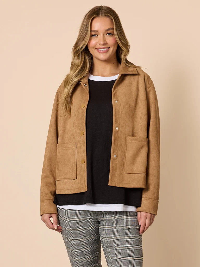 Downtown Suede Jacket | Caramel