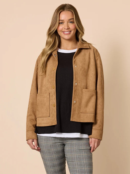 Downtown Suede Jacket | Caramel