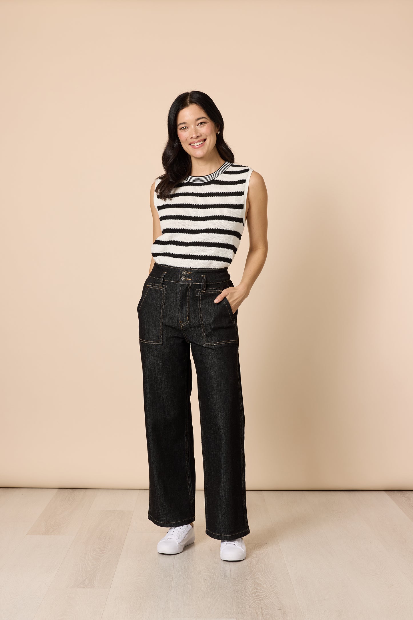 Hudson Wide Leg Jean | Washed Black