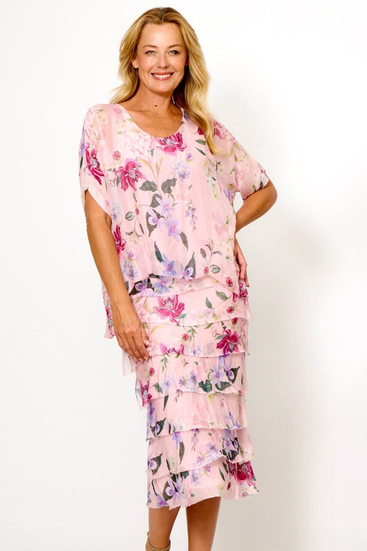 Layered Dress | Pink/Purple Floral