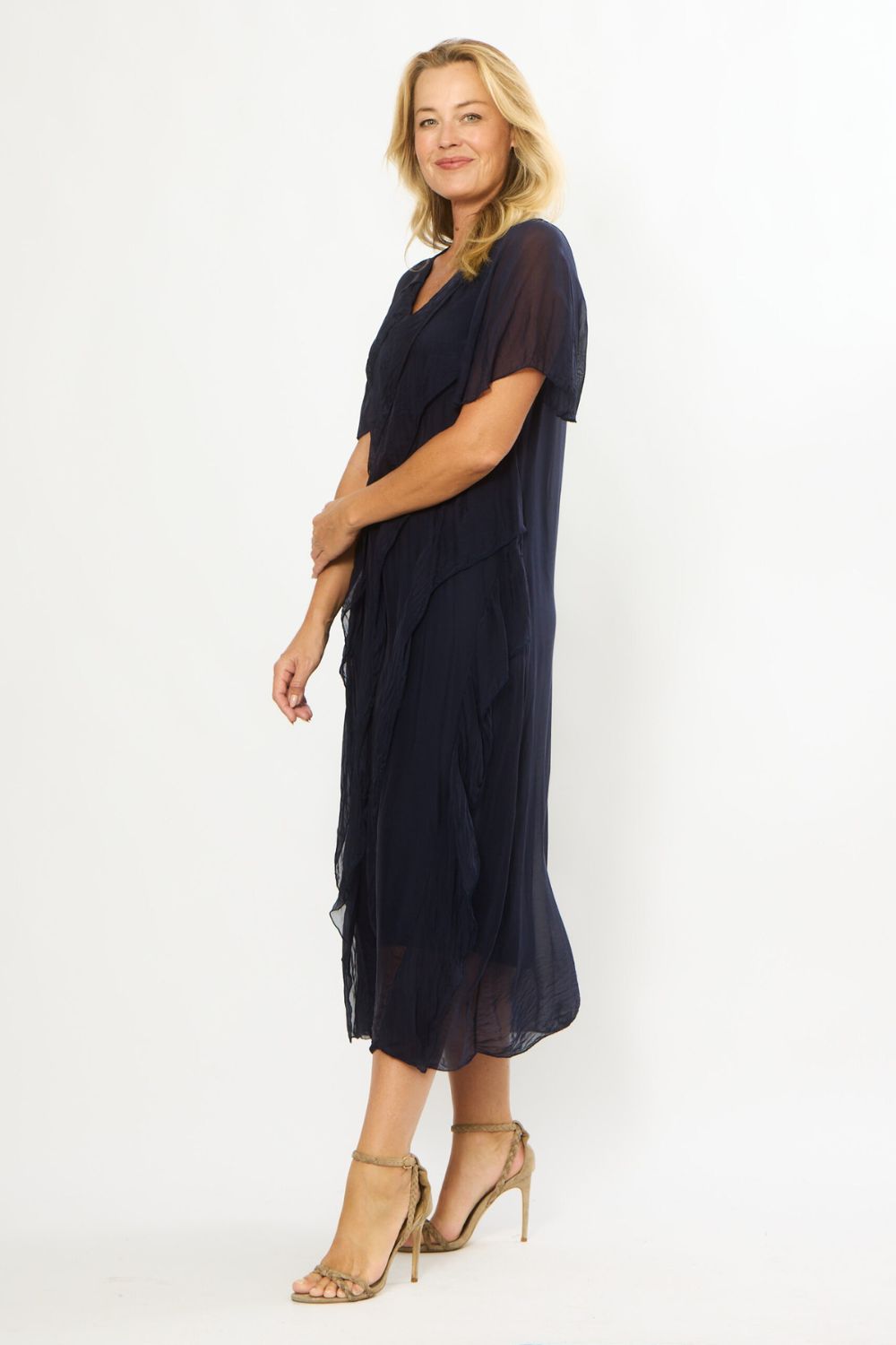 Frilled Dress | Navy