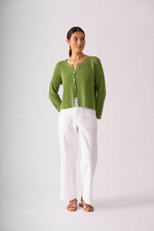 Stepping Up Cardi | Celery