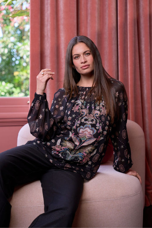 Antoinette Top | Black Multi