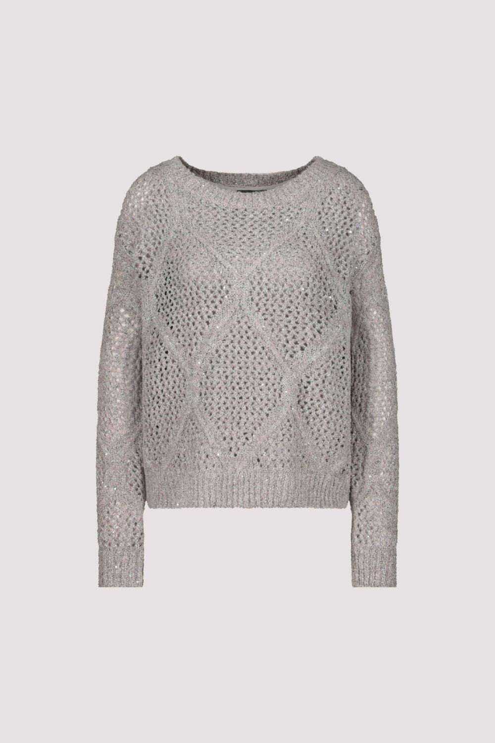Open Weave Sequin Jumper | Grey