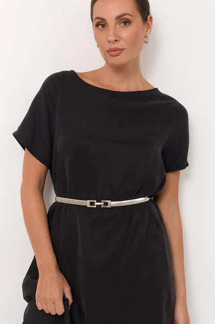 Slinky Metal evening Waist Belt | Silver