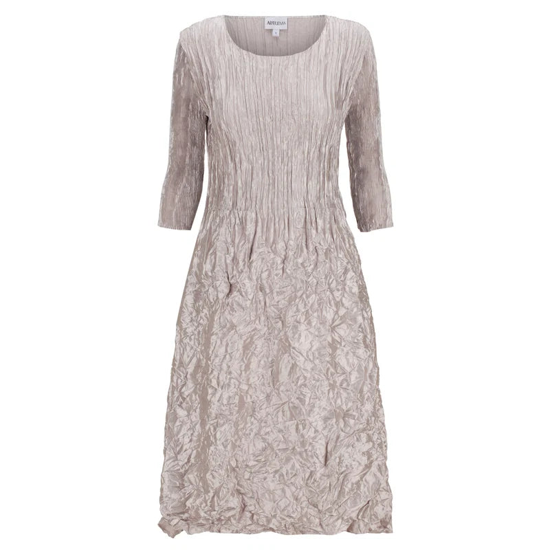 Smash  Dress3/4 Sleeve |Glossy  Platrinum