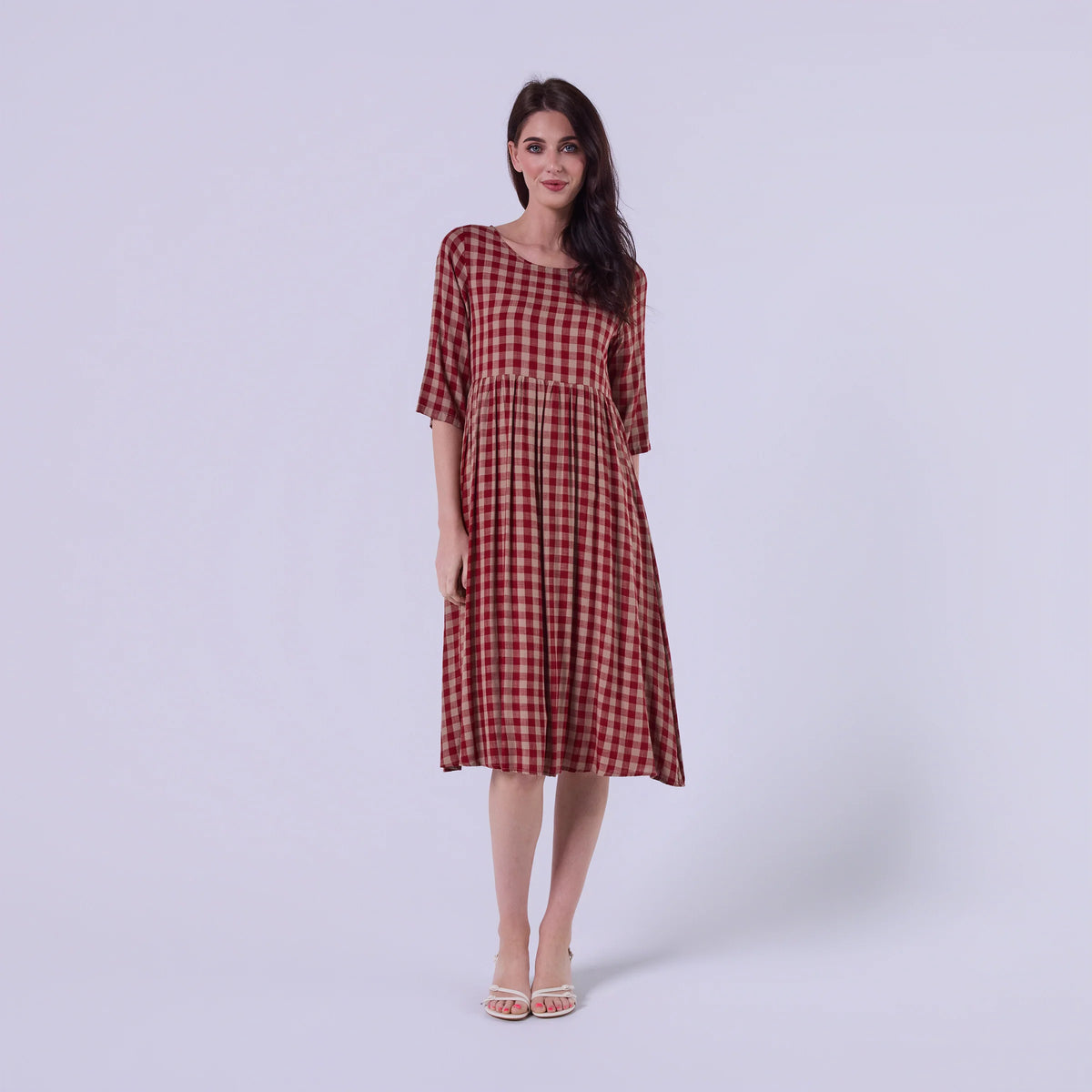 Talia Gingham Dress | Red