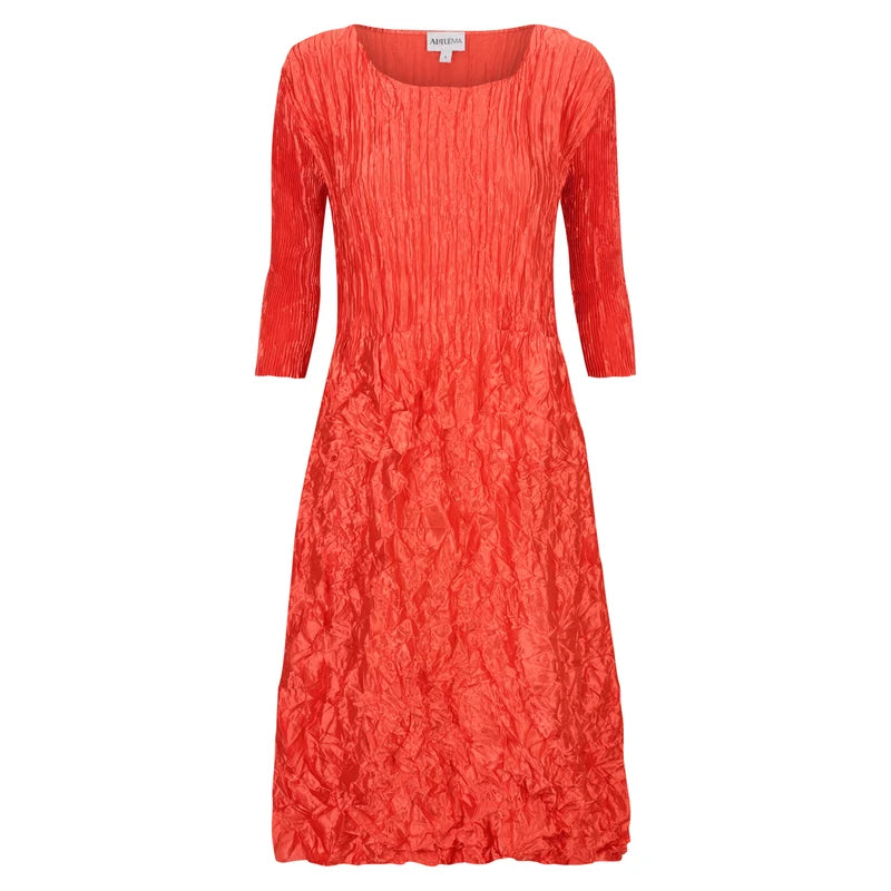 Smash Dress3/4 Sleeve |Glossy  Tangarine