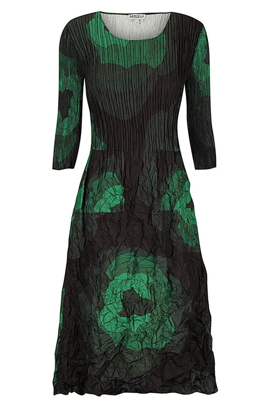 Alquema 3/4 Sleeve Smash Pocket Dress | Forest Rose_Shop12