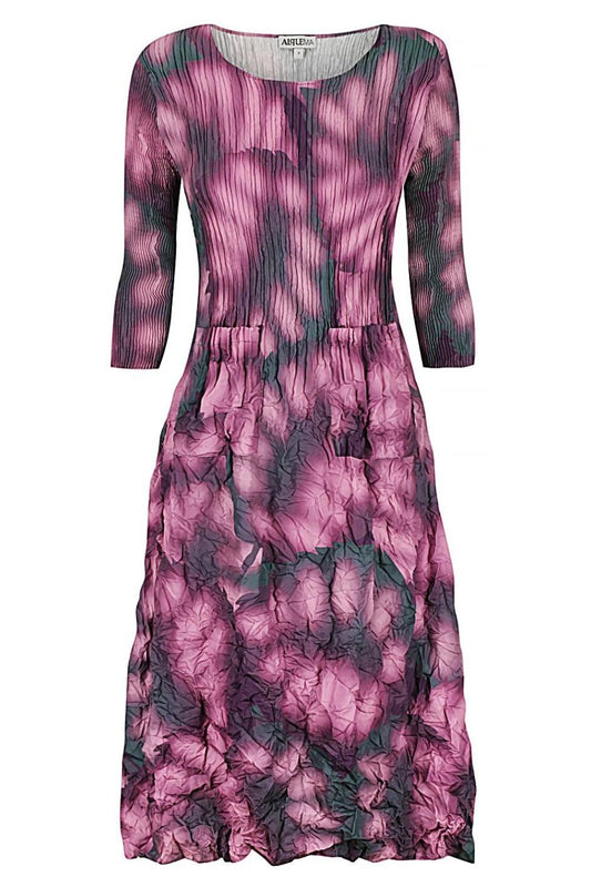 Alquema 3/4 Sleeve Smash Pocket Dress | Purple Leaf_Shop12