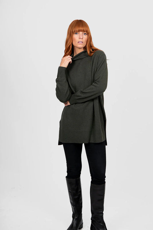 Funnel Neck Tunic | Olive